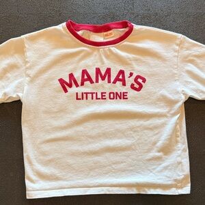 Zara Kids White and Red T-Shirt with Graphic text size 6 Years